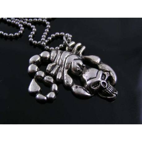 Gothic Skull Scorpio Necklace