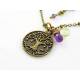 Sweet Tree of Life Necklace with Amethyst and Peridot