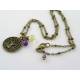 Sweet Tree of Life Necklace with Amethyst and Peridot