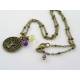 Sweet Tree of Life Necklace with Amethyst and Peridot