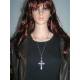 Ornate Cross and Prasiolite Nugget Necklace