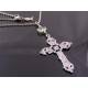 Ornate Cross and Prasiolite Nugget Necklace