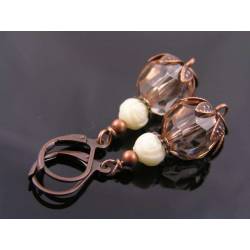 Copper Bead Earrings