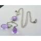 Purple and Silver Tassel Earrings