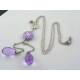 Purple and Silver Tassel Earrings