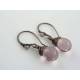 Pale Purple Czech Teardrop Earrings
