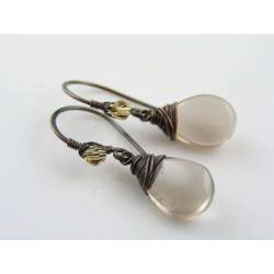 Wire Wrapped Smokey Quartz Earrings
