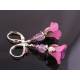 Pink and Purple Lucite Flower Earrings