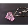 Pink Heart Necklace, Cute Gift Idea