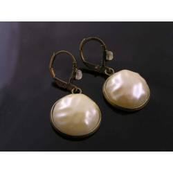 Wrinkly Champagne Pearl Earrings