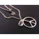 Peace Sign Birthstone Necklace