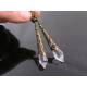 Long Filigree Crystal Point Earrings