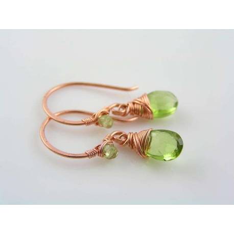 Wire Wrapped Peridot Earrings