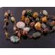 Long Gemstone and Art Glass Necklace