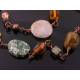 Long Gemstone and Art Glass Necklace