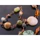Long Gemstone and Art Glass Necklace