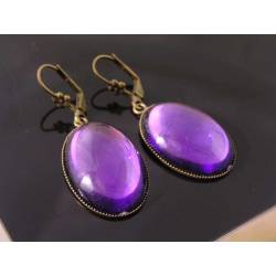 Large Purple Drop Earrings