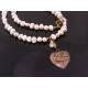White Pearl, Citrine and Heart Necklace