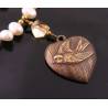 White Pearl, Citrine and Heart Necklace
