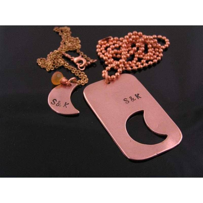 Dog tag on sale couple necklace