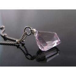 Pink Amethyst Nugget, Single Stone Necklace