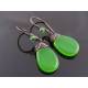 Mint Green Opal Czech Glass Drop Earrings