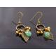 Golden Freshwater Pearl and Green Aventurine Earrings