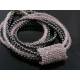 Four Strand Necklace, Hematite and Rose Quartz