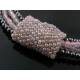 Four Strand Necklace, Hematite and Rose Quartz