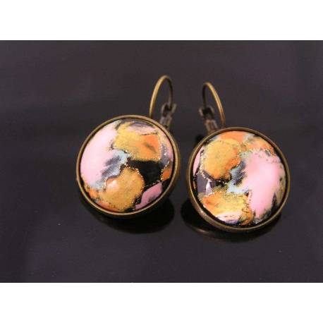 Baroque Cabochon Sleeper Earrings