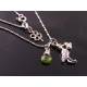 Stork Charm and Birthstone Necklace