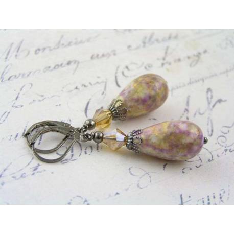 Old Fashioned Lavender Drop Earrings