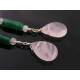 Tsavorite Garnet and Rose Quartz Earrings