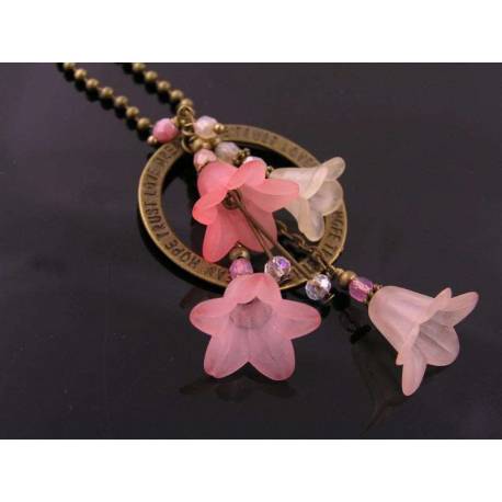 Inspirational Flower Pendant Necklace