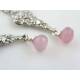 Wire Wrapped Pink Chalcedony Cameo Earrings