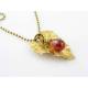 Red Agate Leaf Necklace
