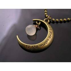 'To the Moon and Back' Crescent Moon Necklace with Moonstone