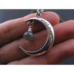 'To the Moon and Back' Crescent Moon Necklace with Moonstone