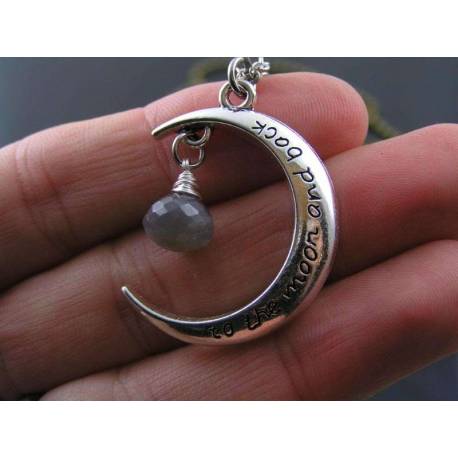 'To the Moon and Back' Crescent Moon Necklace with Moonstone