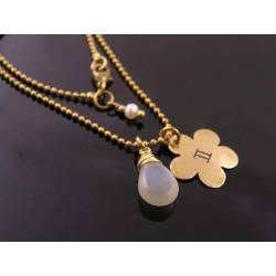 Star Sign Flower Necklace with Birthstone