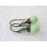 Wire Wrapped Light Green Earrings