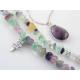 Large Fluorite Gemstone Charm Necklace