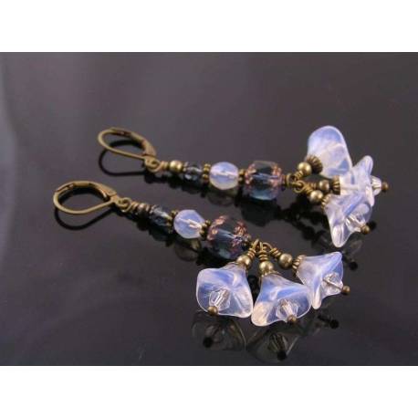 Flower Earrings in Blue