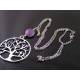 Tree of Life Necklace with Purple Amethyst Moon