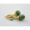 Wire Wrapped Green Earrings