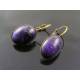 Oval Purple Earrings, Vintage (Made in Germany)