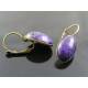 Oval Purple Earrings, Vintage (Made in Germany)