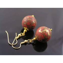 Terracotta and Gold Earrings