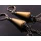 Gold and Black Chain Dangling Earrings