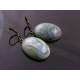 Large Green Drop Earrings, Vintage Cabochon